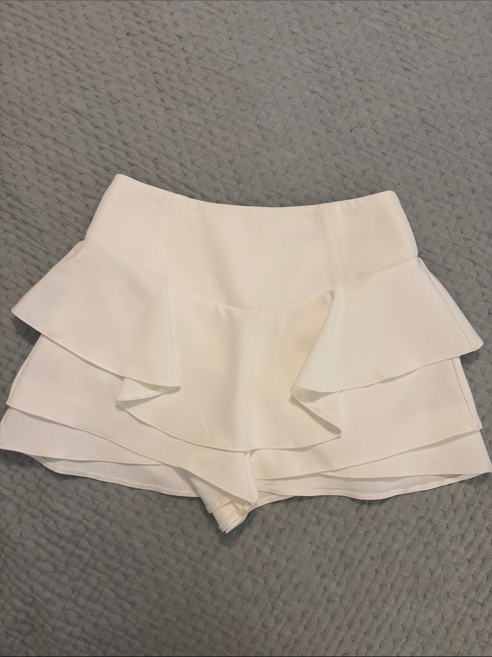 English Factory White Ruffled Tiered Skort